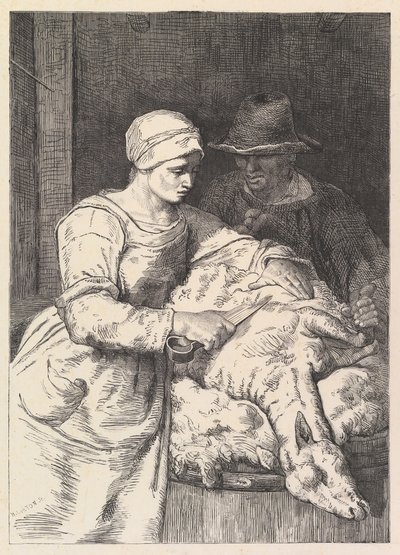 The Sheepshearer, 19th century by Henry Linton