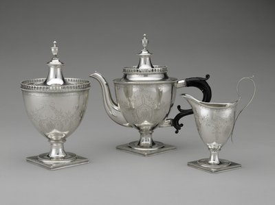 Teapot, Sugar Dish, and Cream Pot by Henry Lupp