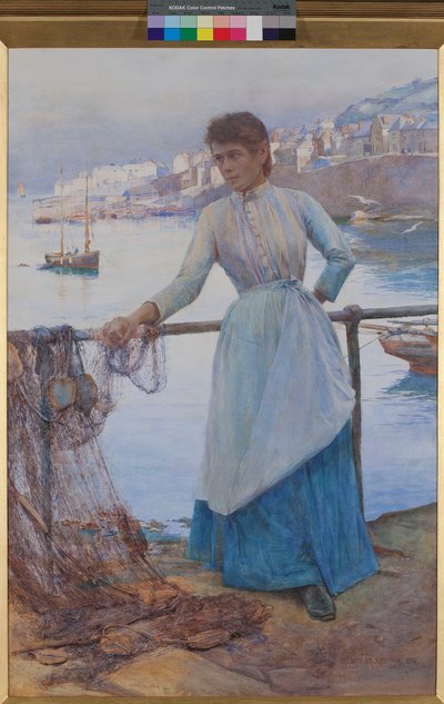 Girl in Blue by Henry Meynell Rheam