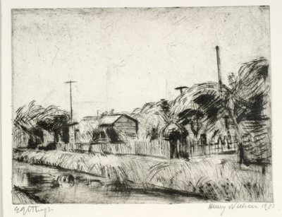 Allotment Gardens by the Canal by Henry Nielsen