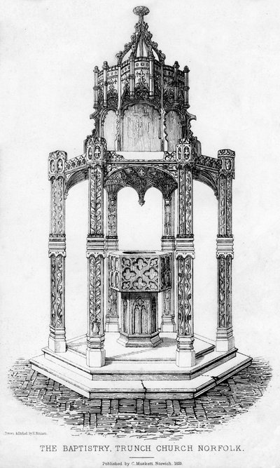 The Baptistry, Trunch Church, Norfolk, 1855 by Henry Ninham