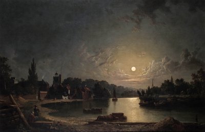 Twickenham by Moonlight, 1835 by Henry Pether