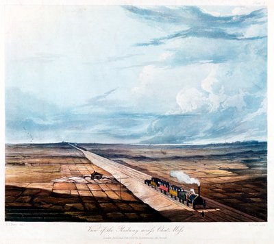 Train Crossing Chat Moss, Lancashire by Henry Pyall