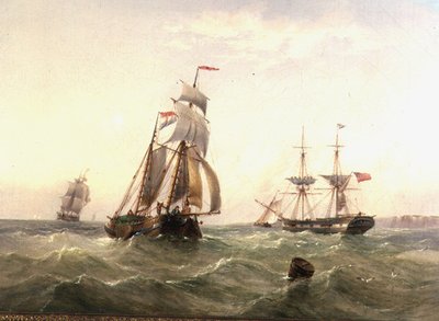 Vessels off a Coastline by Henry Redmore