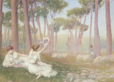 Aphrodite offering Helen to Paris, 1905 by Henry Ryland