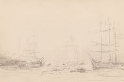 Shipping in Falmouth Harbour by Henry Scott Tuke