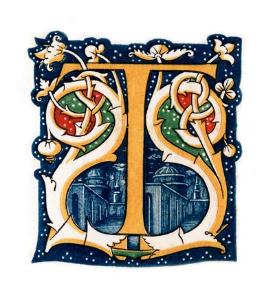 Initial letter T by Henry Shaw