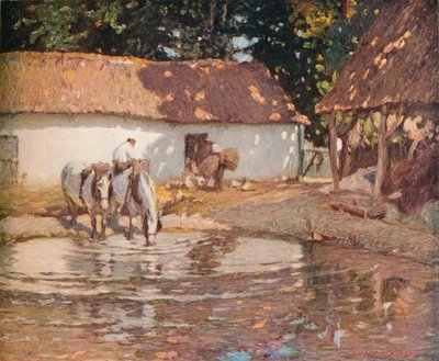 A Picardy Farmyard by Henry Silkstone Hopwood