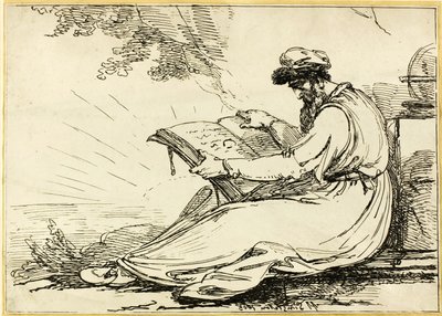 Oriental with a Beard, Reading a Book by Henry Singleton