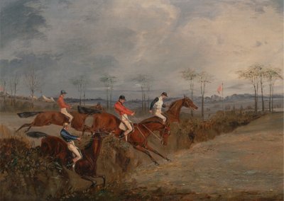 Scenes From a Steeplechase: Another Hedge by Henry Thomas Alken