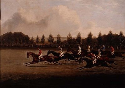 Start of the Doncaster St. Leger by Henry Thomas Alken