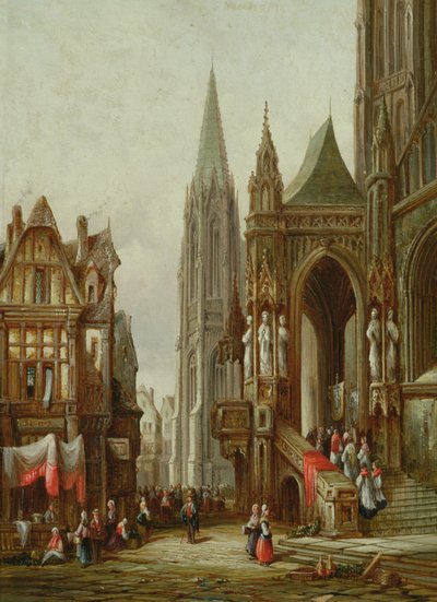 Ecclesiastical Procession Entering a Cathedral by Henry Thomas Schafer