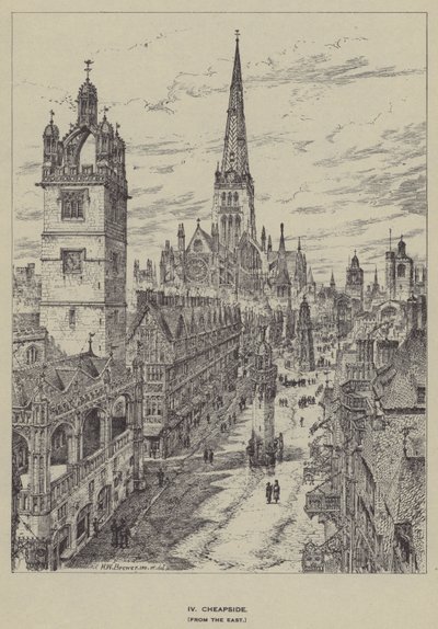 Cheapside, from the East by Henry William Brewer