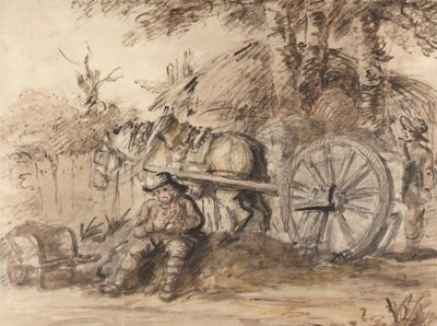 Carter Filling his Pipe by Henry William Bunbury