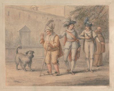 Launce Teaching His Dog Crab by Henry William Bunbury