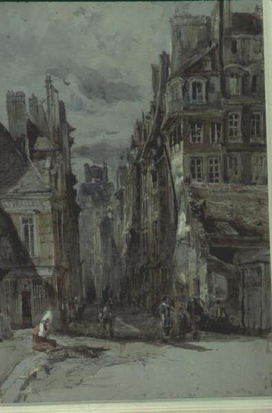 Street Scene, Old Paris by Henry William Burgess