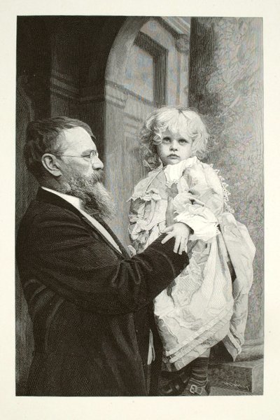 Lenbach and His Child by Henry Wolf