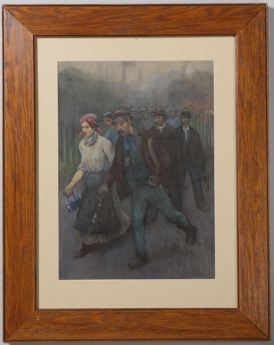 Walking Miners with Miner’s Wife by Herman Heijenbrock