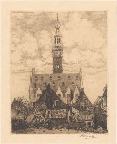 Town Hall in Veere by Herman Heuff (signed by artist)