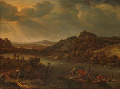River View with Ferry by Herman Saftleven