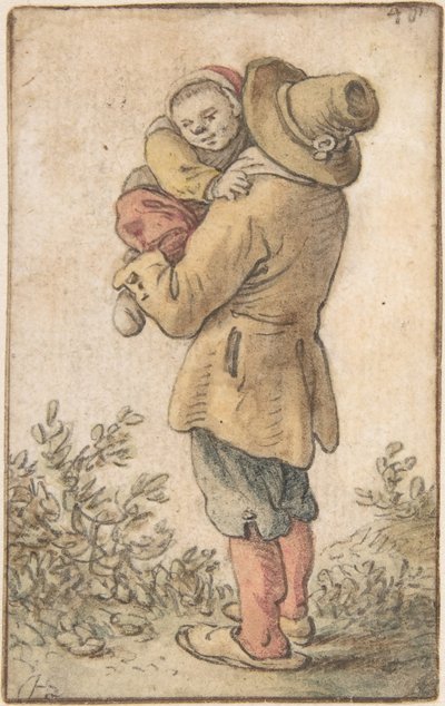 Peasant with Child, 17th century by Herman Saftleven the Younger