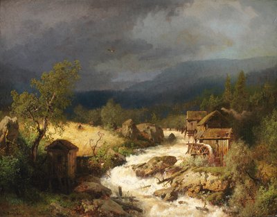 Mill on a Torrent, 1871 by Hermann Herzog