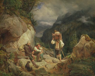 Rest on the Mountain, 1848 by Hermann Kauffmann