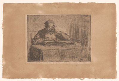 Reading Jewish Man by Hermann Struck (signed by artist)