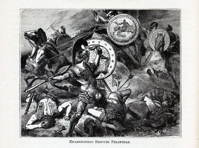 Epaminondas Rescues Pelopidas, 1882 by Hermann Vogel