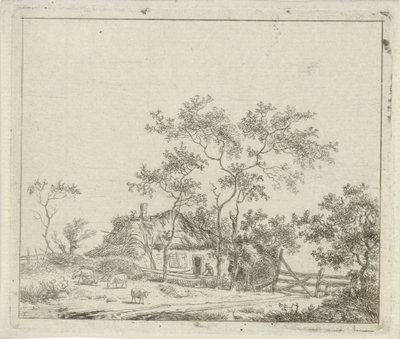 Farm with Four Sheep by Hermanus Fock