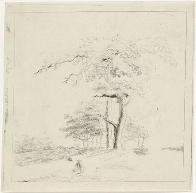 Study with Man on Log by Hermanus Fock