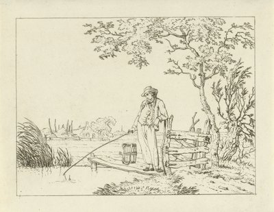 Fisherman on a Jetty by Hermanus Fock