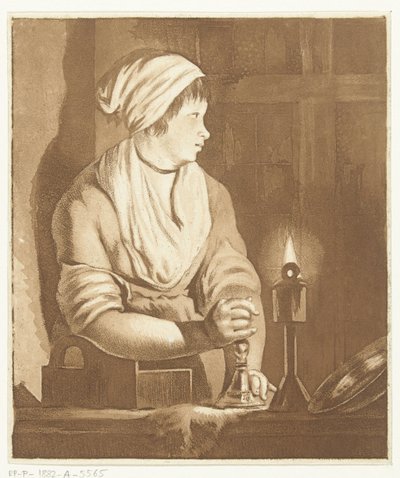 Maid with Candlestick by Hermanus van Brussel