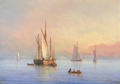 Shipping in a Calm by Herminie or Henriette Gudin