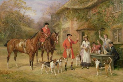 A Meeting at the Three Pigeons by Heywood Hardy