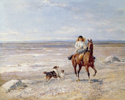 Pony Ride on the Beach by Heywood Hardy