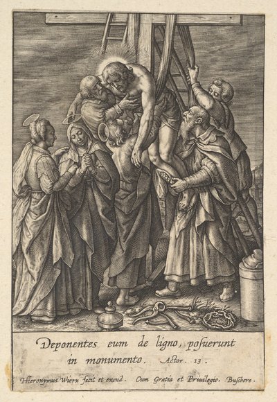 Descent from the Cross, before 1619 by Hieronymous Wierix