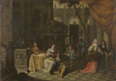 Elegant Company on a Terrace by Hieronymus Janssens