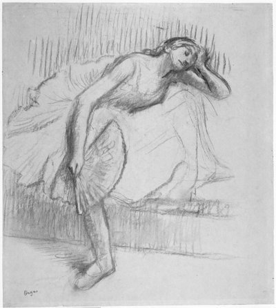 Dancer Resting with a Fan by Hilaire Germain Edgar Degas