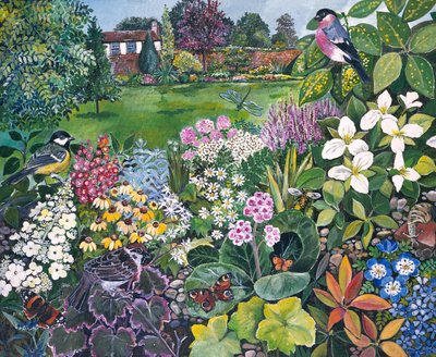 The Garden with Birds and Butterflies by Hilary Jones