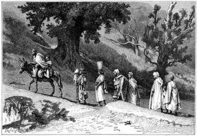 Kabyle family group travelling, Algeria by Hildibrand