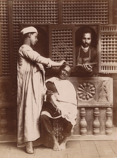 Barbers at Work by Hippolyte Arnoux
