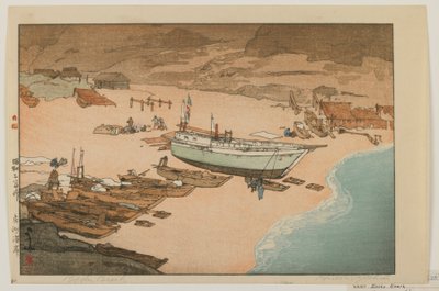 Boshu Beach, Showa era by Hiroshi Yoshida