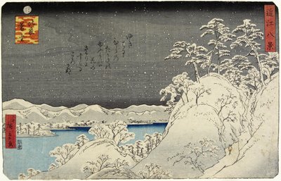 Evening Snow on Mount Hira, January 1859 by Hiroshige II