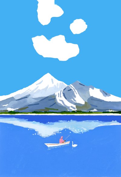 Fishing on the Winter Lake by Hiroyuki Izutsu