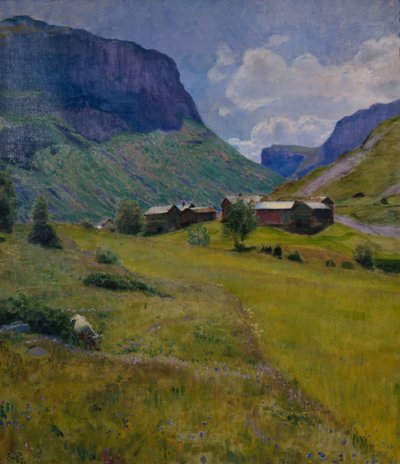 Mountain Farm by Hjalmer Eilif Emanuel Peterssen