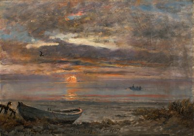 Sunset on a January day at Skagen by Holger Drachmann