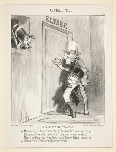 At the Door of the by Honoré Daumier