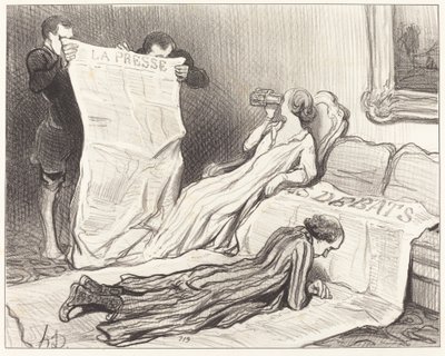 Subscribers Receiving Their Newspaper... by Honoré Daumier