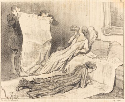 Subscribers Receiving Their Newspaper... by Honoré Daumier